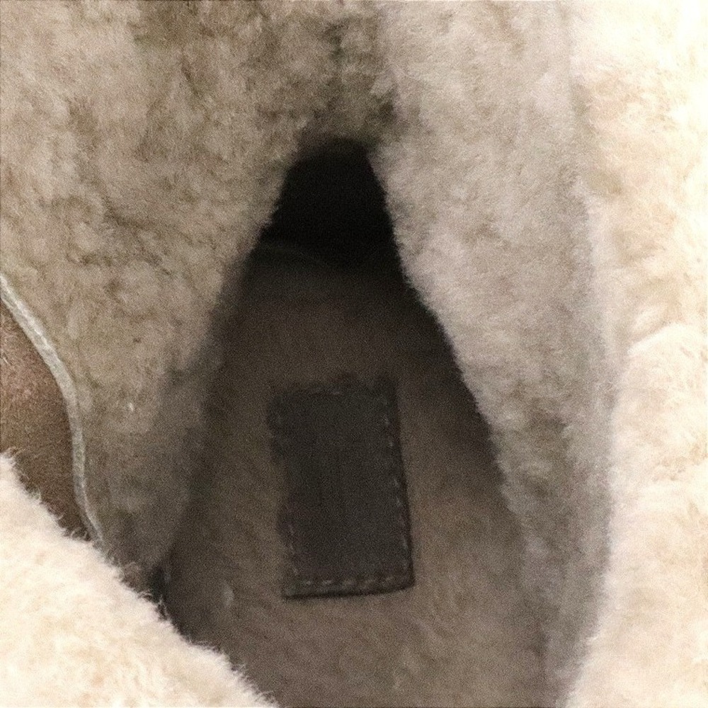 FRYE Jen Shearling Suede Ankle Boots Taupe Tassel Block Heel Women's 7 - Picture 10 of 11